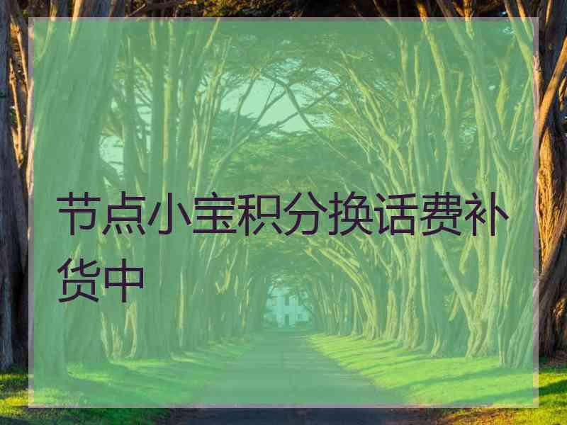 节点小宝积分换话费补货中