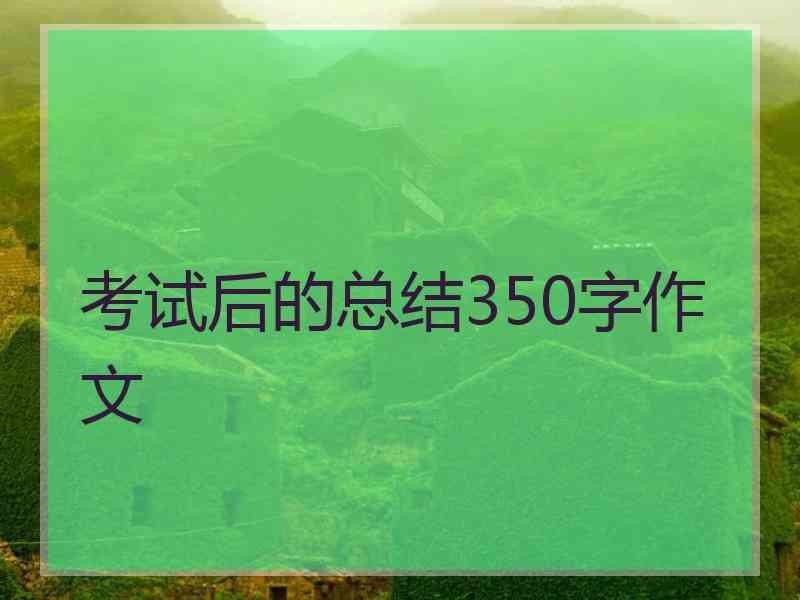 考试后的总结350字作文