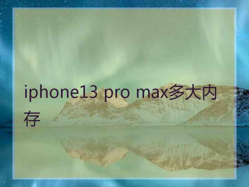 iphone13 pro max多大内存