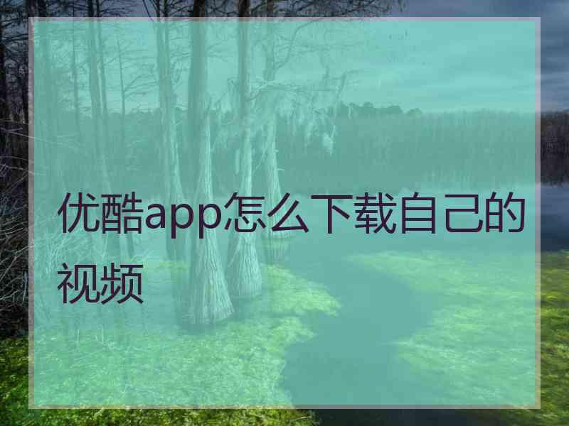 优酷app怎么下载自己的视频