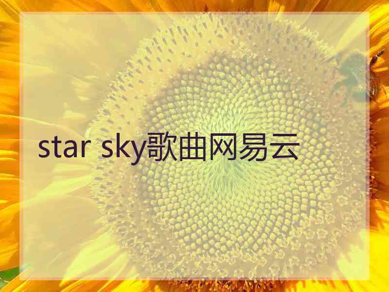 star sky歌曲网易云