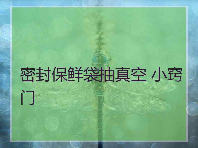 密封保鲜袋抽真空 小窍门