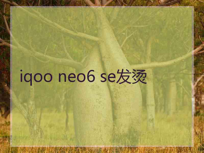 iqoo neo6 se发烫