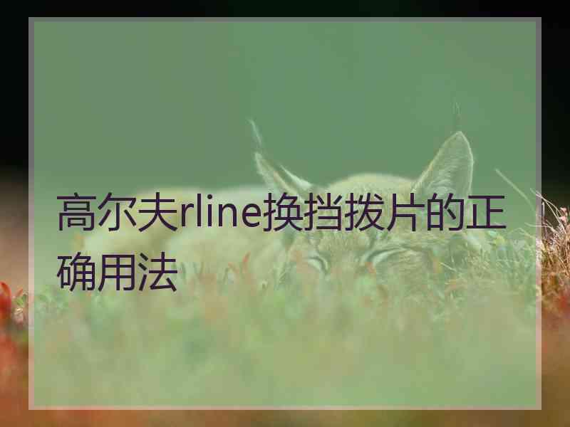 高尔夫rline换挡拨片的正确用法