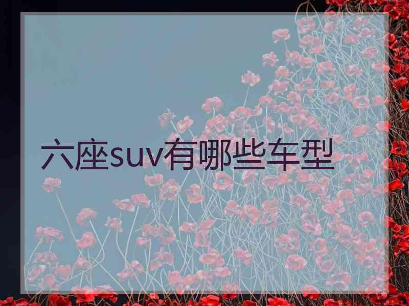 六座suv有哪些车型