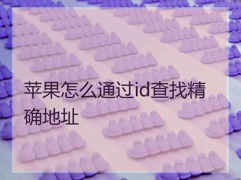 苹果怎么通过id查找精确地址