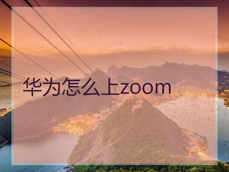 华为怎么上zoom