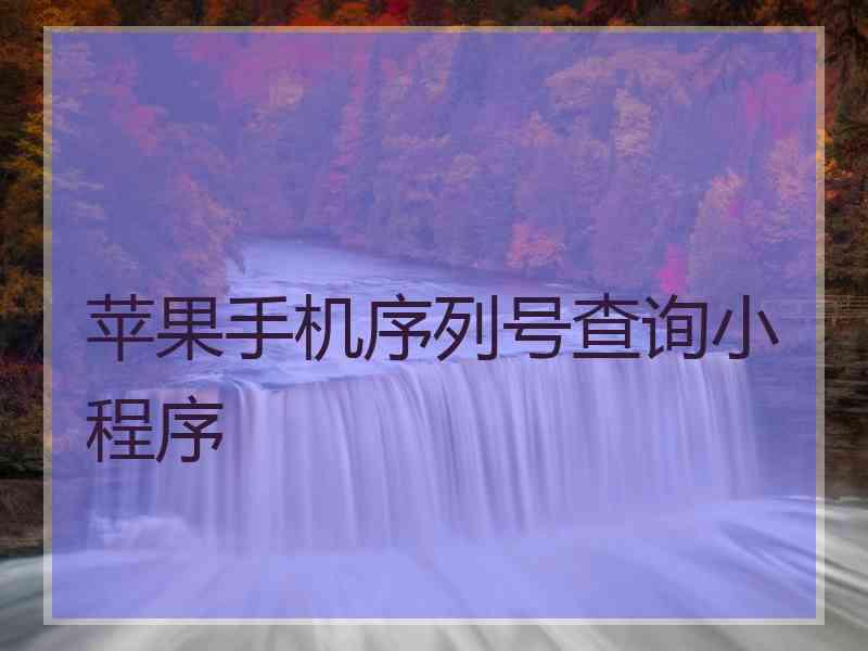 苹果手机序列号查询小程序