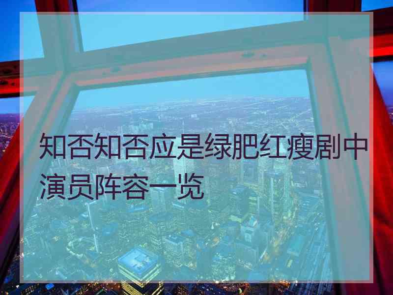 知否知否应是绿肥红瘦剧中演员阵容一览