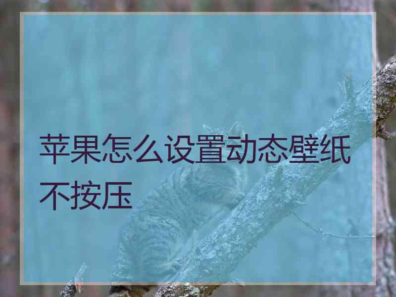 苹果怎么设置动态壁纸不按压