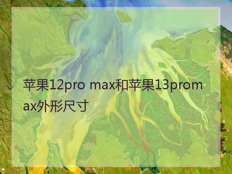 苹果12pro max和苹果13promax外形尺寸