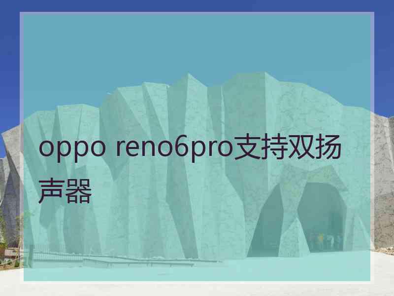 oppo reno6pro支持双扬声器