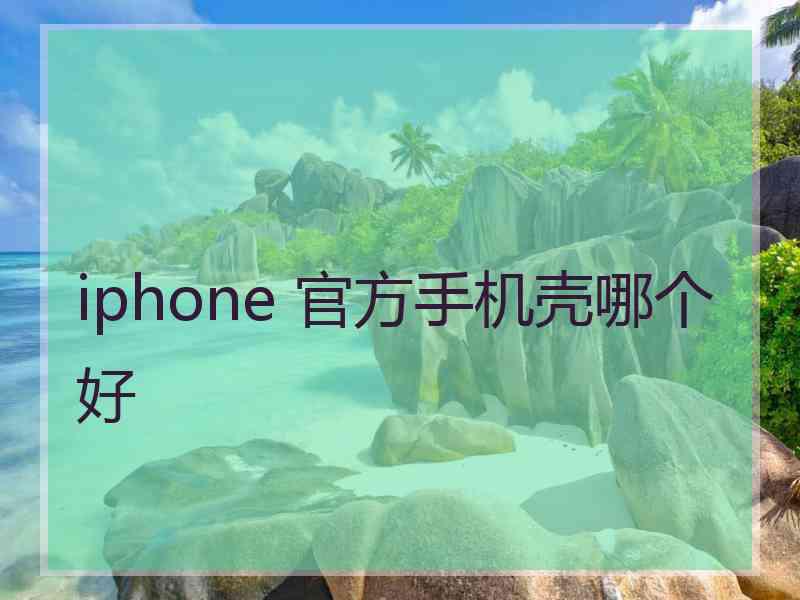 iphone 官方手机壳哪个好