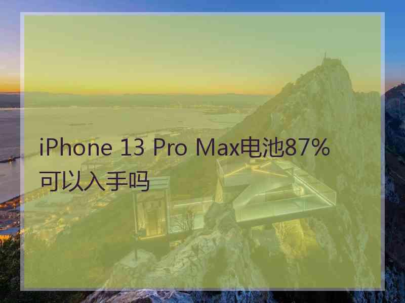 iPhone 13 Pro Max电池87%可以入手吗