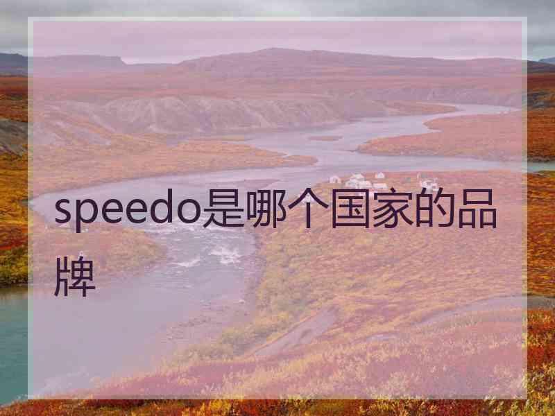 speedo是哪个国家的品牌