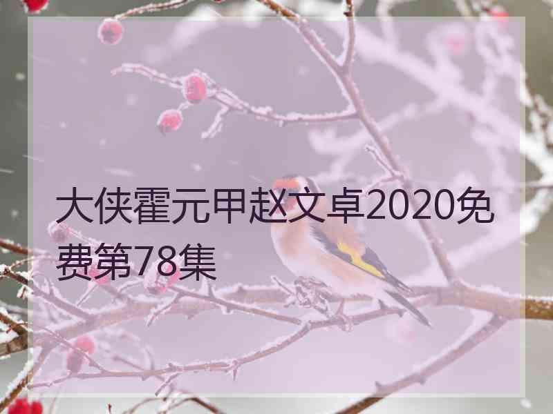 大侠霍元甲赵文卓2020免费第78集