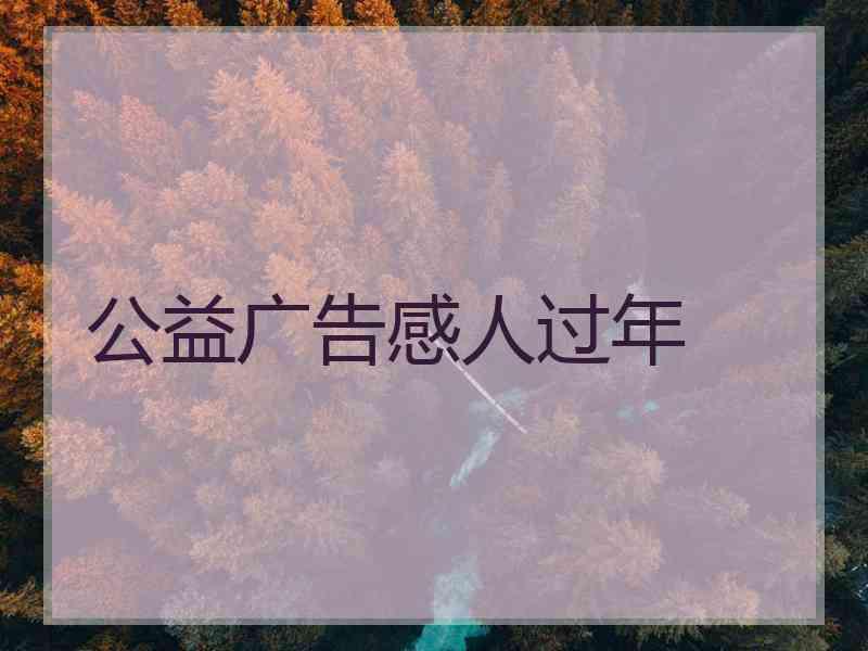 公益广告感人过年