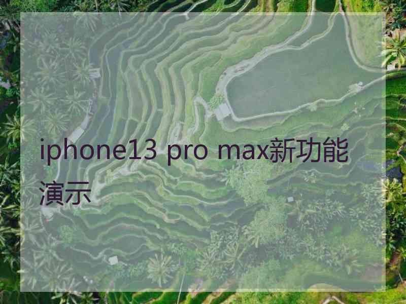 iphone13 pro max新功能演示