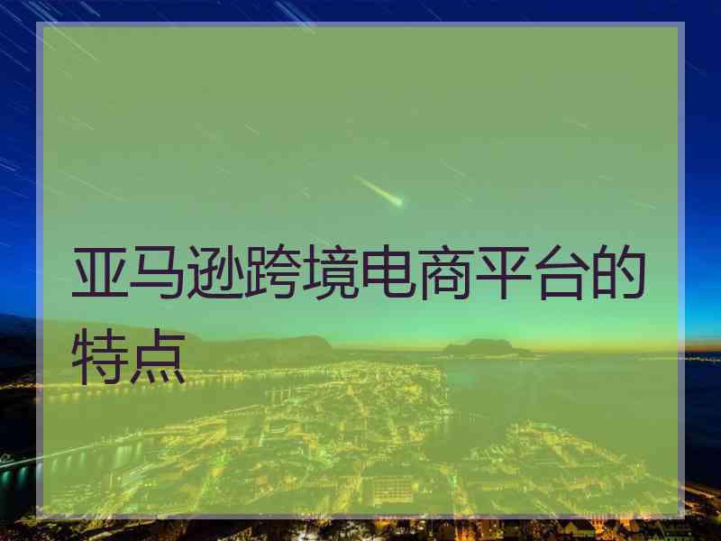 亚马逊跨境电商平台的特点