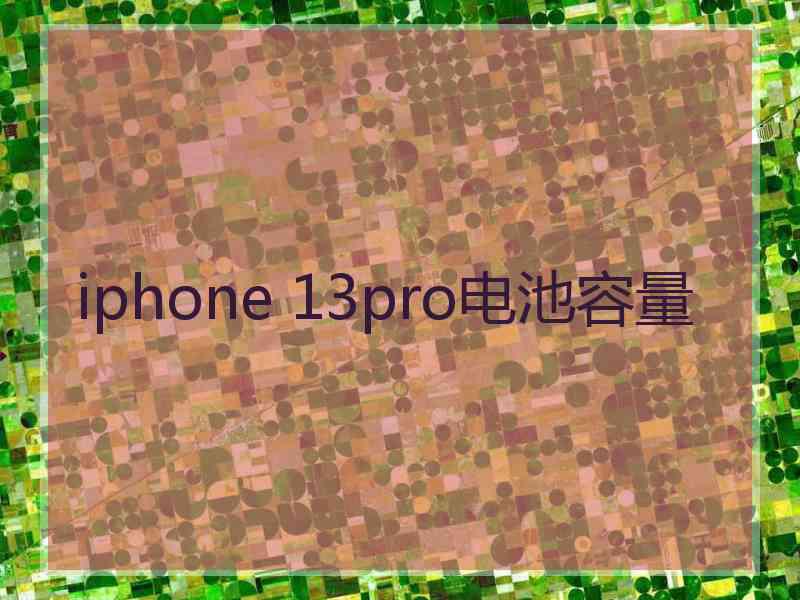 iphone 13pro电池容量