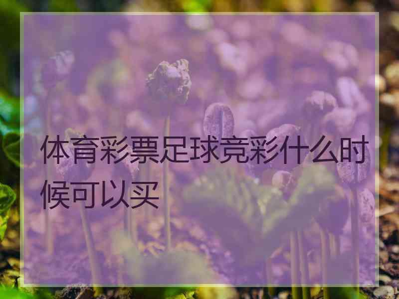 体育彩票足球竞彩什么时候可以买