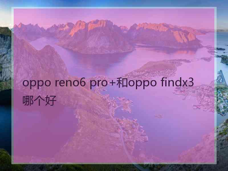 oppo reno6 pro+和oppo findx3哪个好