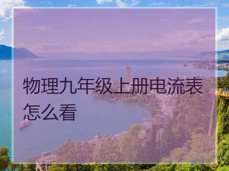 物理九年级上册电流表怎么看