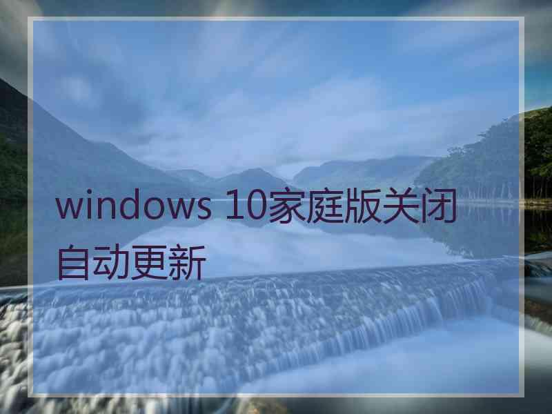 windows 10家庭版关闭自动更新