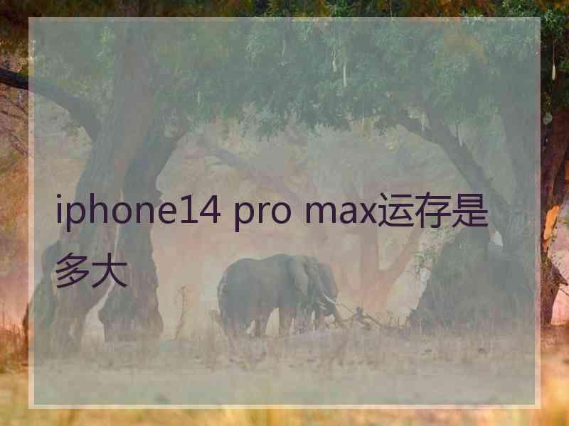 iphone14 pro max运存是多大