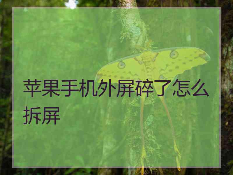 苹果手机外屏碎了怎么拆屏