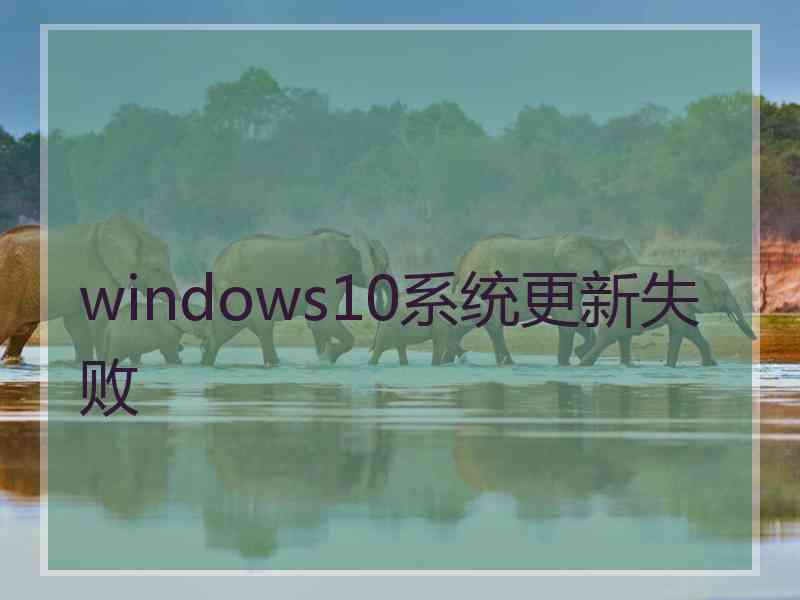 windows10系统更新失败