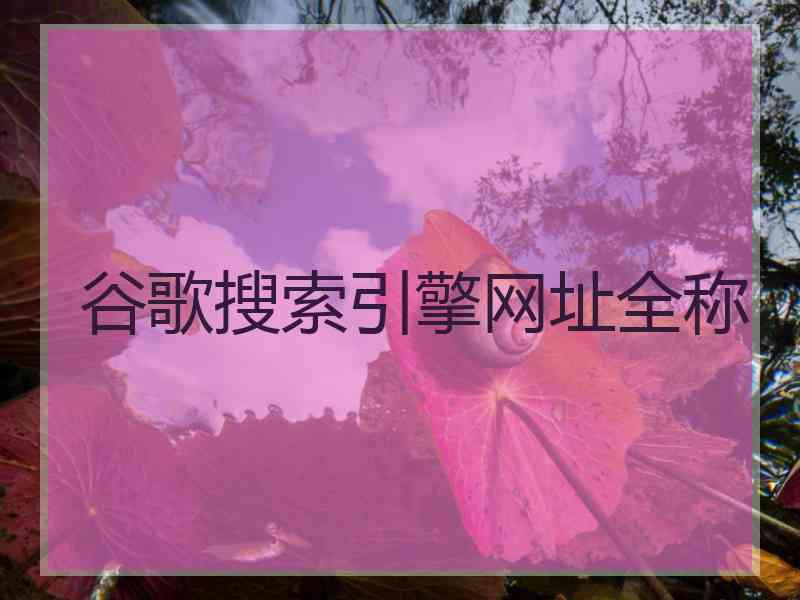 谷歌搜索引擎网址全称