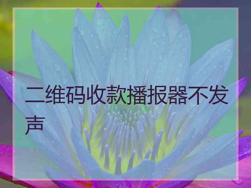 二维码收款播报器不发声