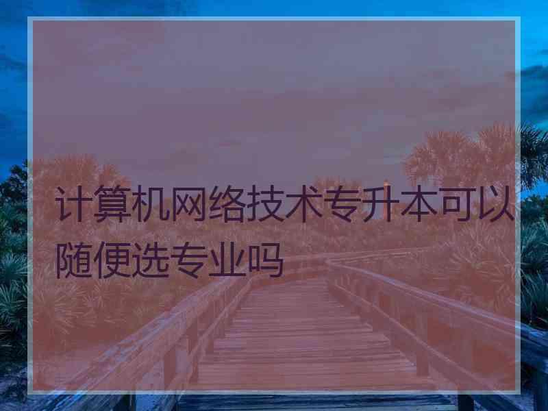 计算机网络技术专升本可以随便选专业吗