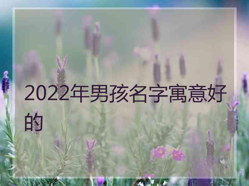 2022年男孩名字寓意好的