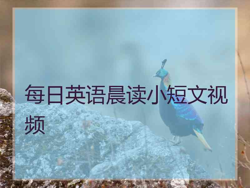 每日英语晨读小短文视频