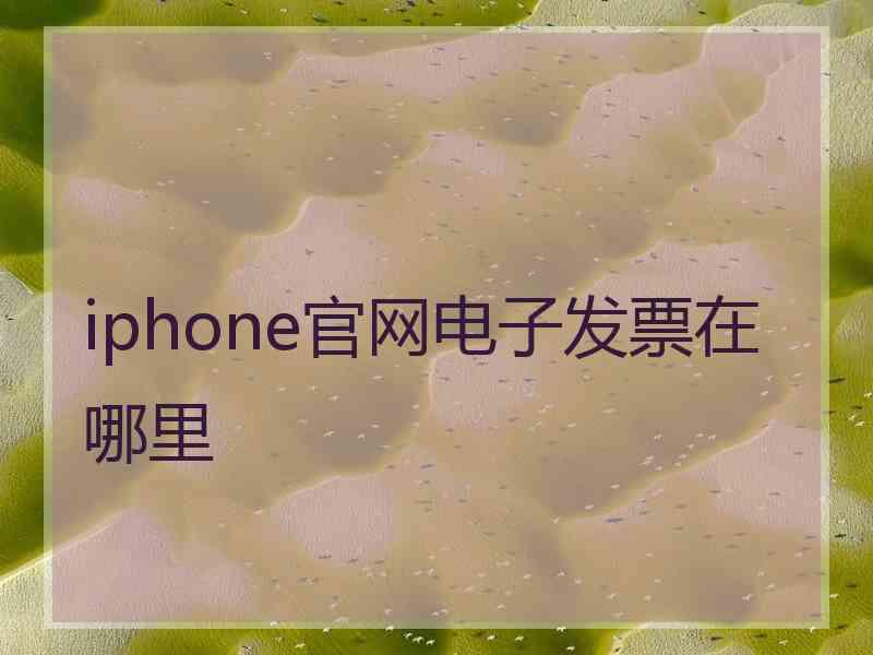 iphone官网电子发票在哪里