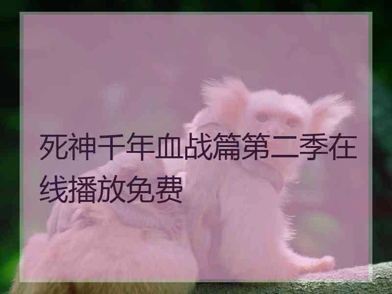 死神千年血战篇第二季在线播放免费