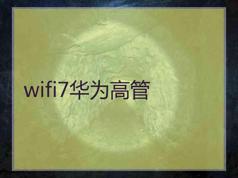 wifi7华为高管