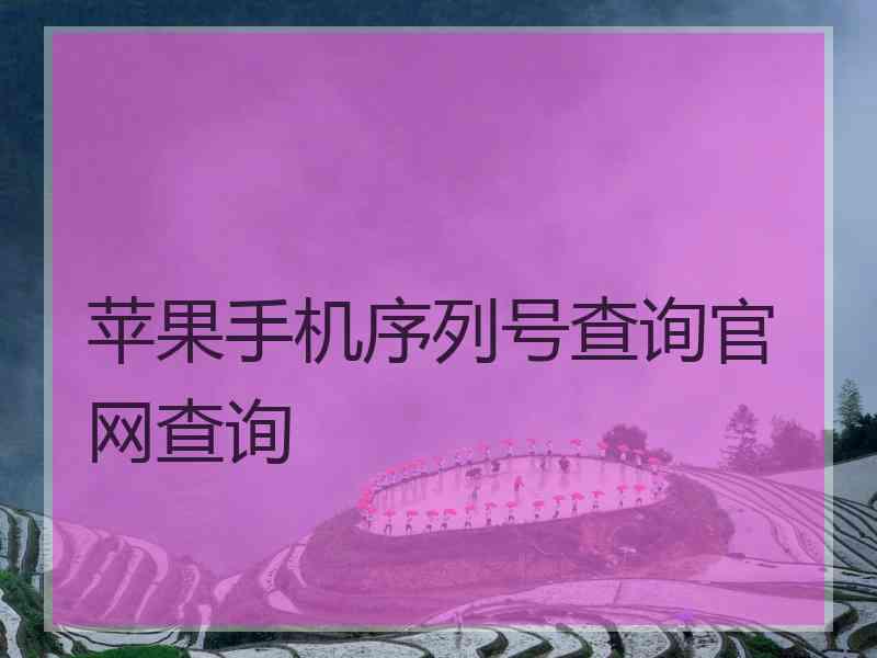 苹果手机序列号查询官网查询