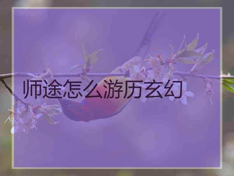 师途怎么游历玄幻