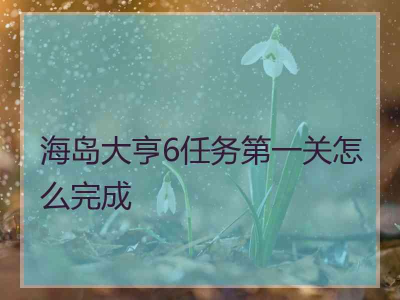 海岛大亨6任务第一关怎么完成