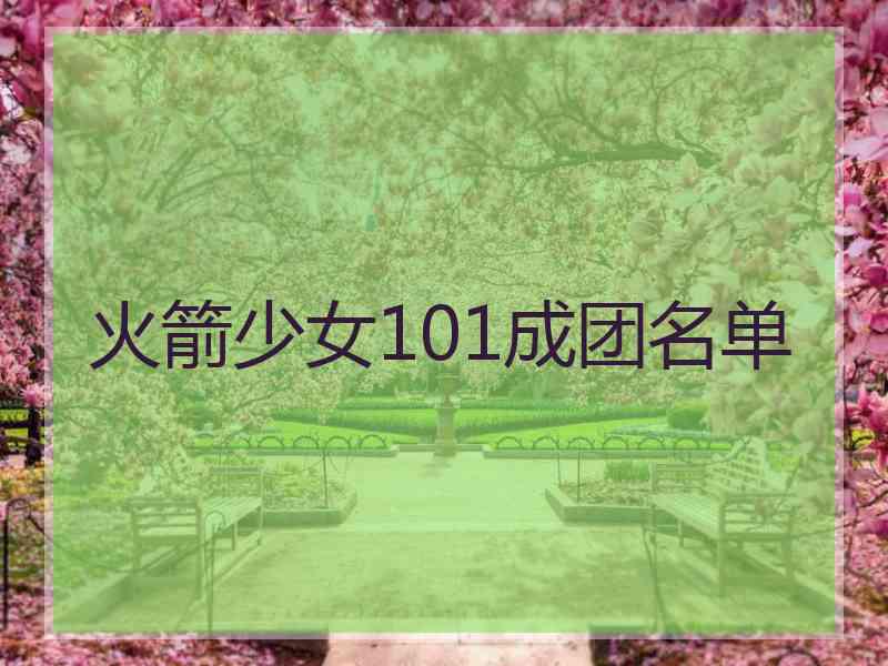 火箭少女101成团名单