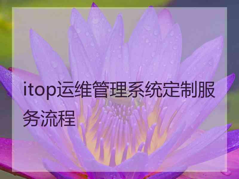 itop运维管理系统定制服务流程