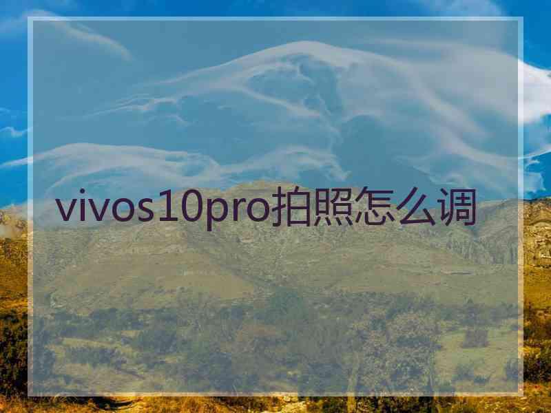 vivos10pro拍照怎么调