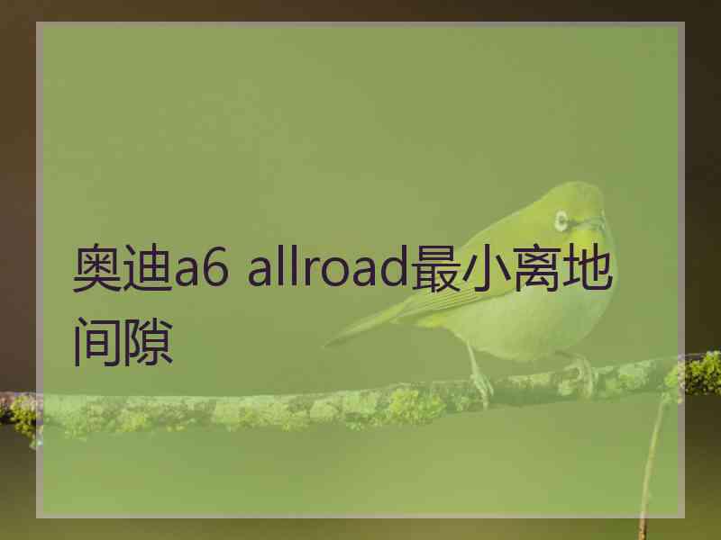 奥迪a6 allroad最小离地间隙