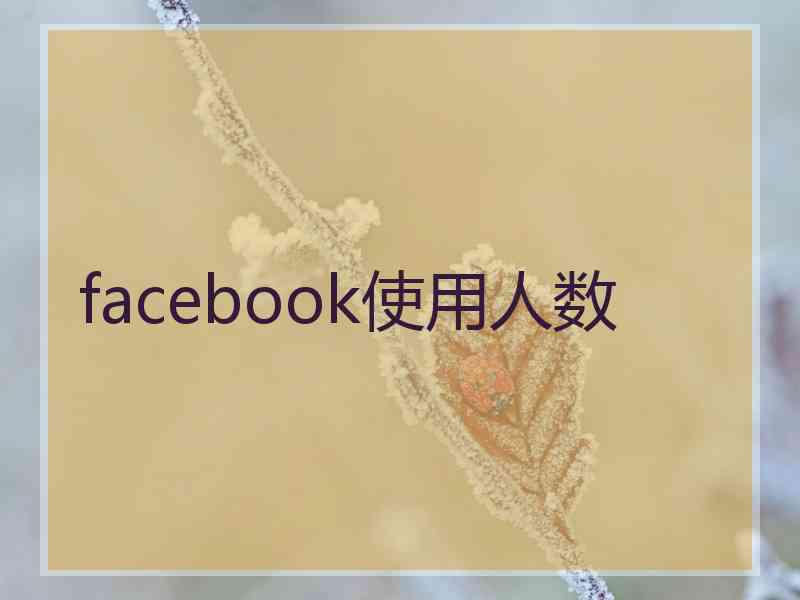 facebook使用人数