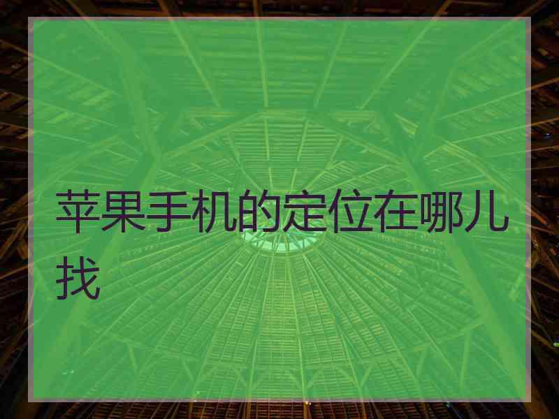 苹果手机的定位在哪儿找