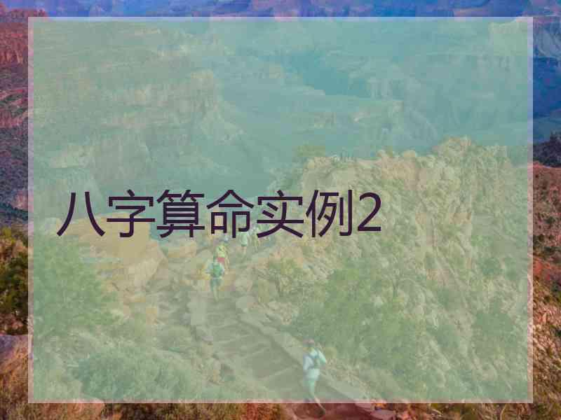 八字算命实例2