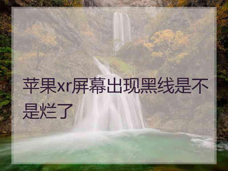 苹果xr屏幕出现黑线是不是烂了